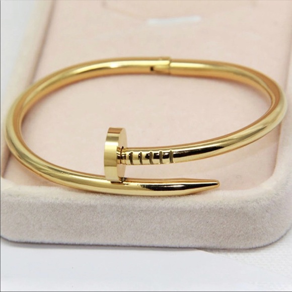 Nail Stainless Steel Bangle Bracelet - Picture 3 of 7